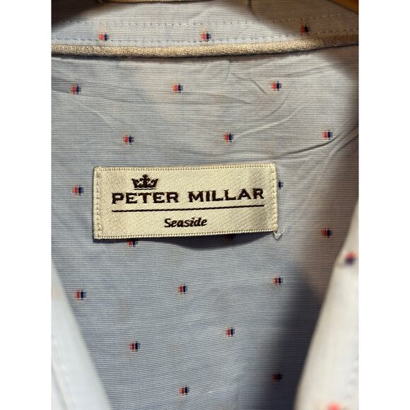 Peter Milar seaside button down mens shirt light blue size 2XL 100% cotton - Picture 4 of 9